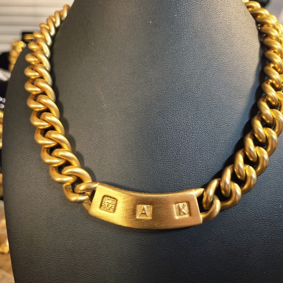 Anne Klein Jewelry - *RARE* VTG AK Ann Klein Gold Tone Link Chain Toggle Necklace